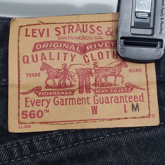 Vintage Levis 560 Loose Fit Straight Leg Black Jeans Women's Size 14M Like New - Picture 4 of 5